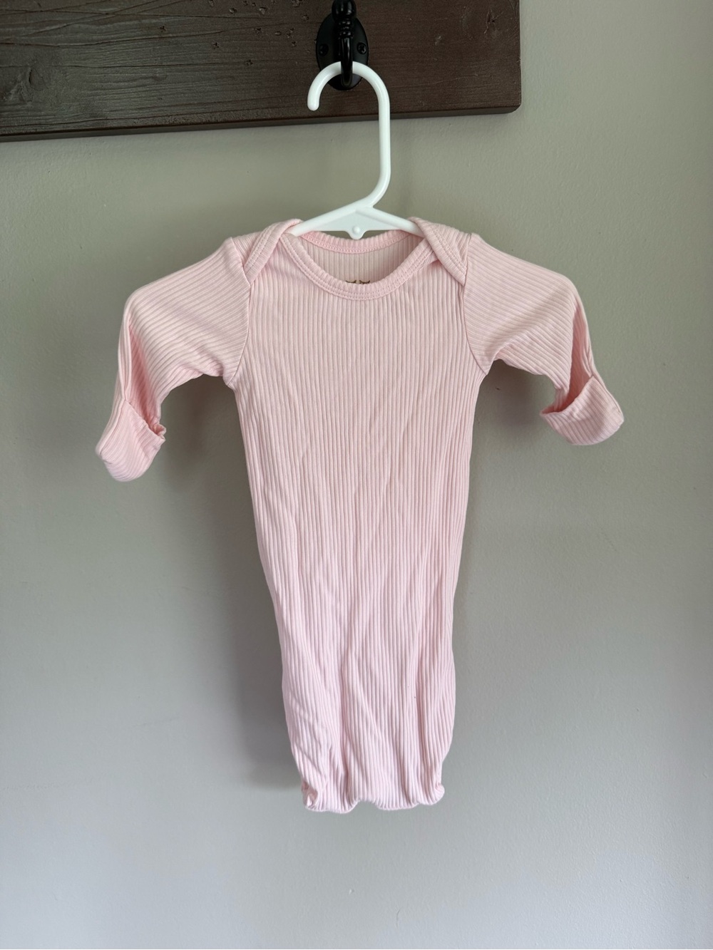 Little Sleepies Preemie Ribbed Pink Gown